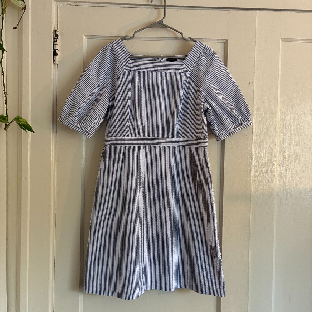 Ann Taylor Factory Blue and white striped dress size 8